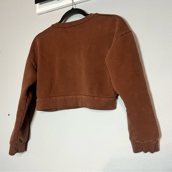 Reformation Tops - Reformation Brown Cropped Sweatshirt Size XS Flaw Discoloration